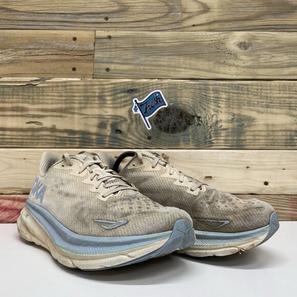 Hoka One One Clifton 9 Athletic Running Sneakers Men’s Size 11 D Blue White - Picture 1 of 12